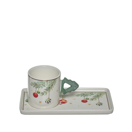 24678 CHAVENA CAFE 6PÇS NATAL ARVORE CERAMICA
