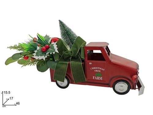 375113 CARRO METAL NATAL LAÇO VELUDO 46CM