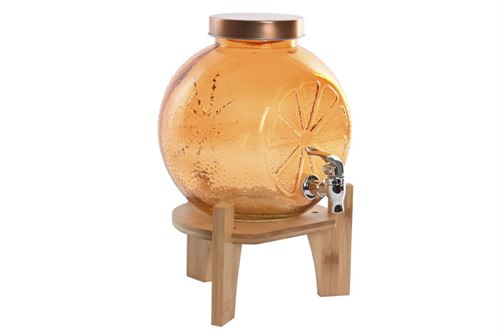 PC-219747 DISPENSADOR BEBIDAS VIDRO BAMBU 24X17,5X24 5L