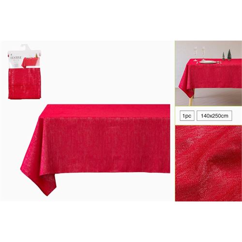 P190297427 TOALHA MESA FP2020-A-VERMELHO_amp_PRATEADO 140X250CM