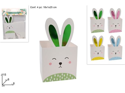 426761 CX CARTAO SET 4PÇS 8X8X14CM