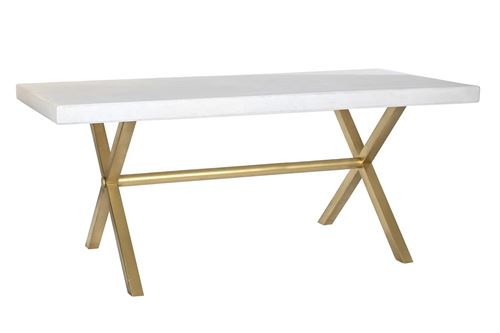 MESA JANTAR METAL BRONZE 180X90X76CM BRANCO