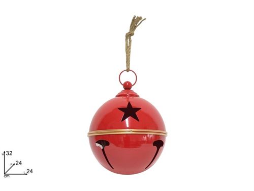 488813 BOLA METAL 24CM VERMELHO