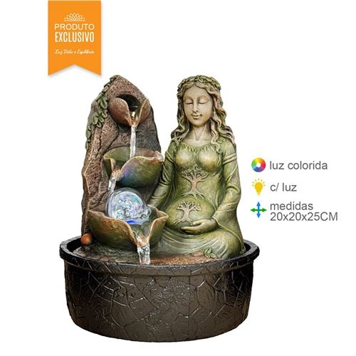 FR-79237 FONTE AGUA RESINA MAE TERRA 20X20X25CM