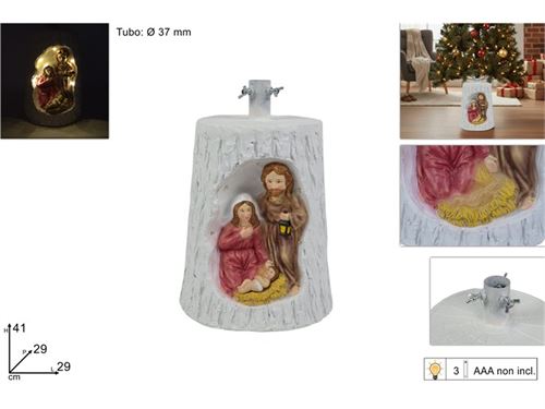 507088 BASE ARVORE NATAL 41CM PRESEPIO LUZ