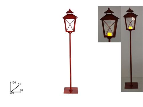 744013 CANDEEIRO MTL 106CM VERMELHO