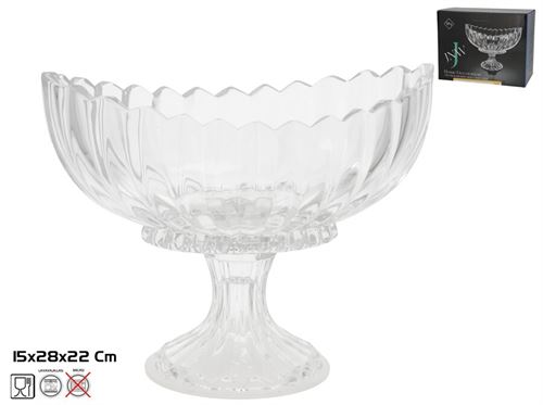 567754 TIGELA DE VIDRO COM PÉ ALASKA 28X15X22CM