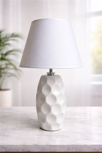 13623592 CANDEEIRO BRANCO BASE CERAMICA 40CM