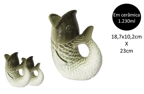 25243 JARRA PEIXE CERAMICA L BICOLOR