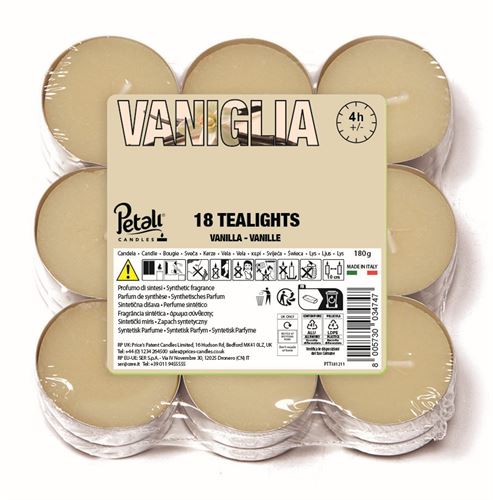 149174 VELA TEALIGHT PK18 4H BAUNILHA