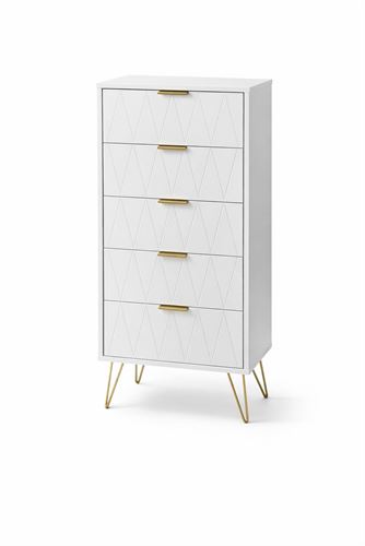 140435269 CAMISEIRO BRANCO 5GAVETAS 60X34X95CM