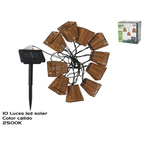 GRINALDA SOLAR X10 RATTAN 10LED 3.8M