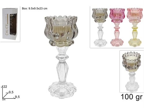 691830 CALICE PORTA VELA FLOR 22CM 100GR