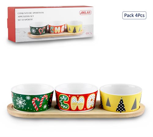 CBK1338 CJ.APERITIVOS 4PÇS NATAL