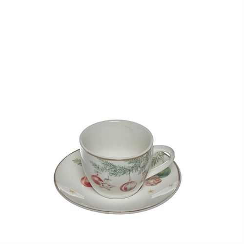 24672 CHAVENA CAFE NATAL 6PÇS CERAMICA BOLAS