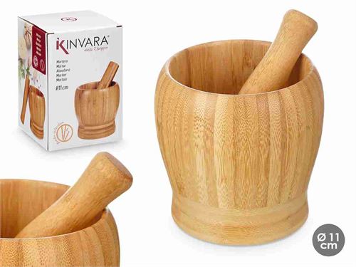 93517 ALMOFARIZ BAMBU 11CM 250ML