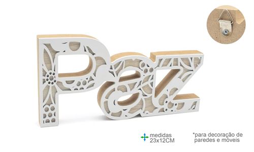 BD-78441 PALAVRA MDF PAZ 23X12CM
