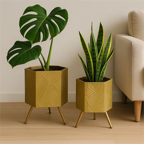 127034444 VASO METAL SET2 30X27/35X24CM