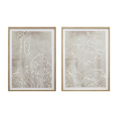 QUADRO JARDIM BRANCO 2 SURT. 45X60X2CM