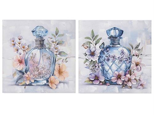 529882 QUADRO CANVAS 80% PINTADO A MANO FLUR 80X80CM 2 SURT.