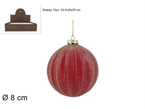 294728 BOLA VIDRO 8CM VERM