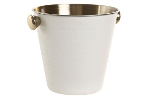 PC-224040 BALDE DE GELO INOX 17X14X13 RUGOSO BRANCO
