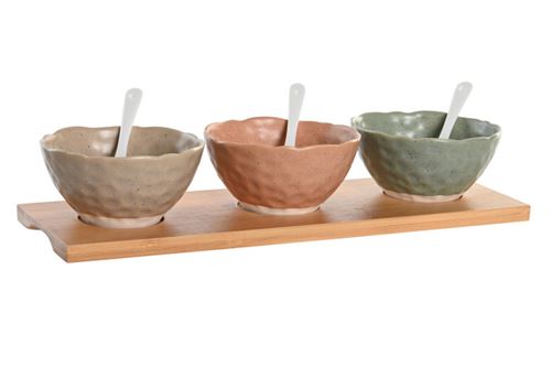 APERITIVO SET 7 PORCELANA BAMBU 35X11,5X1,5CM