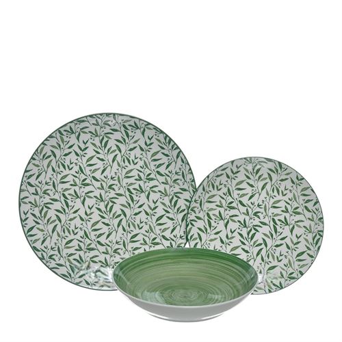 24623 SERVIÇO 18PÇS CERAMICA VERDE