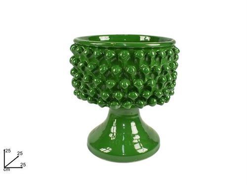 576458 VASO CERAMICA PINA VERDE 25CM