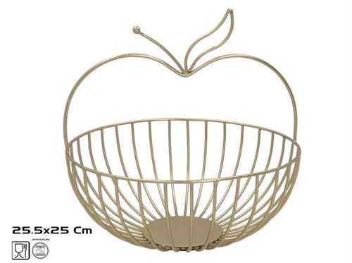 598222 FRUTEIRA MTL DOURADA 25,5X25,5X25CM