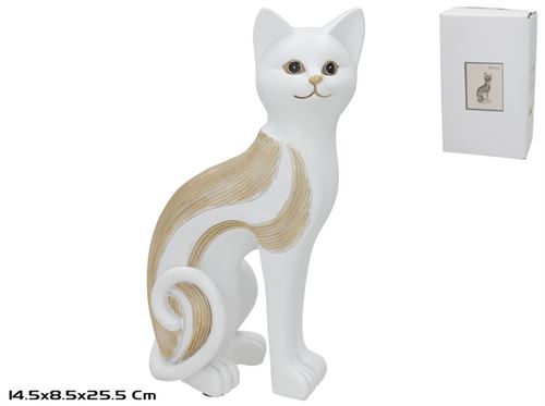 656076 GATO NUBIO RESINA 14X8X25CM