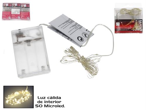 GRINALDA LUMINOSA 50 LED CALIDO  IN