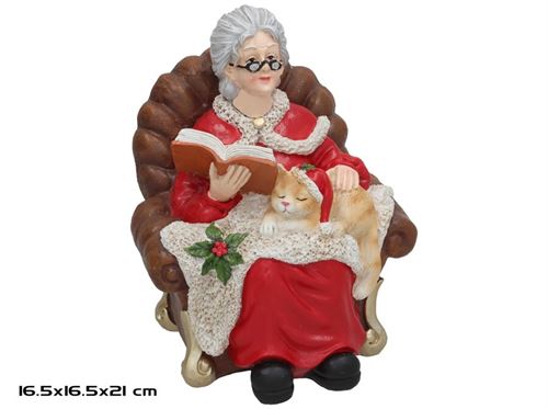 619019 FIGURA NATAL AVÓ 16,5X16,5X21CM