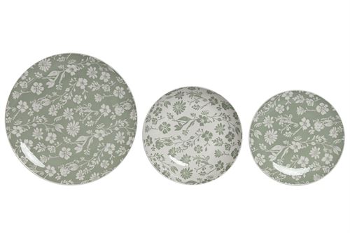 SERVIÇO LOIÇA SET 18 PORCELANA 27X27X2 FLORAL VERDE