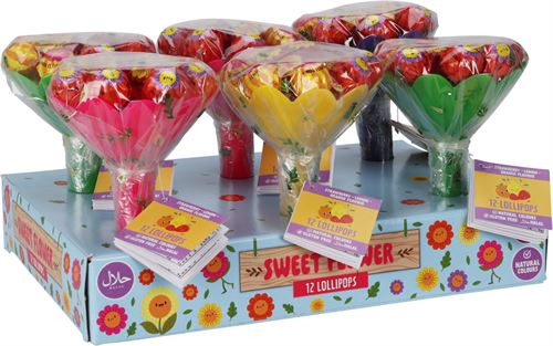 996399 CHUPA 12PÇS BOUQUET FLORES 120GR