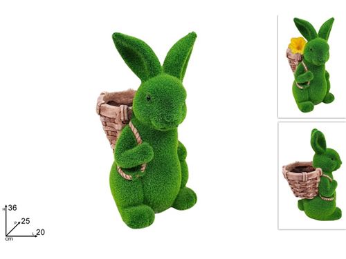 418162 COELHO RELVA COM VASO 36CM